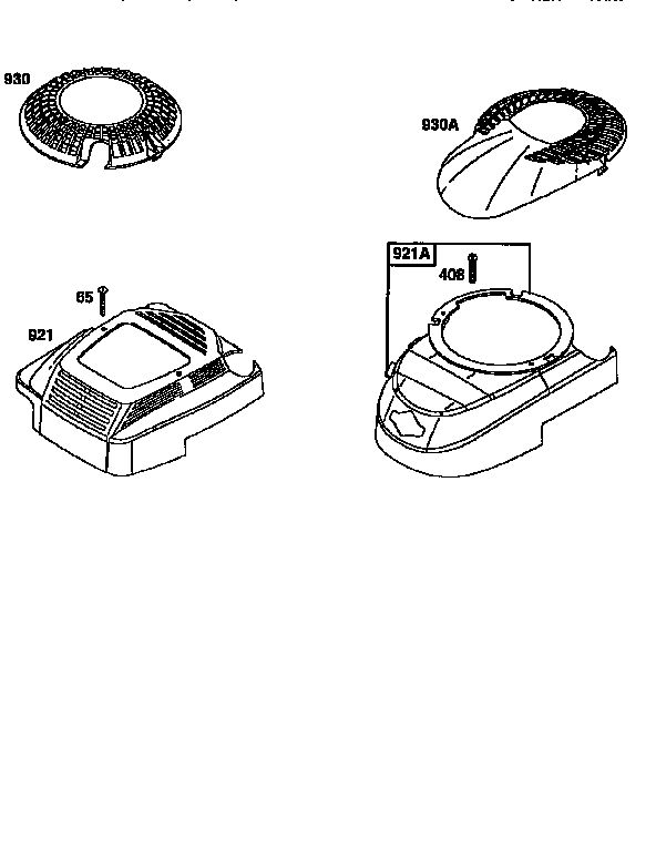 Blower Housing Cover And Rewind Guard Diagram and Parts List for 12H800  Briggs and Stratton Engine